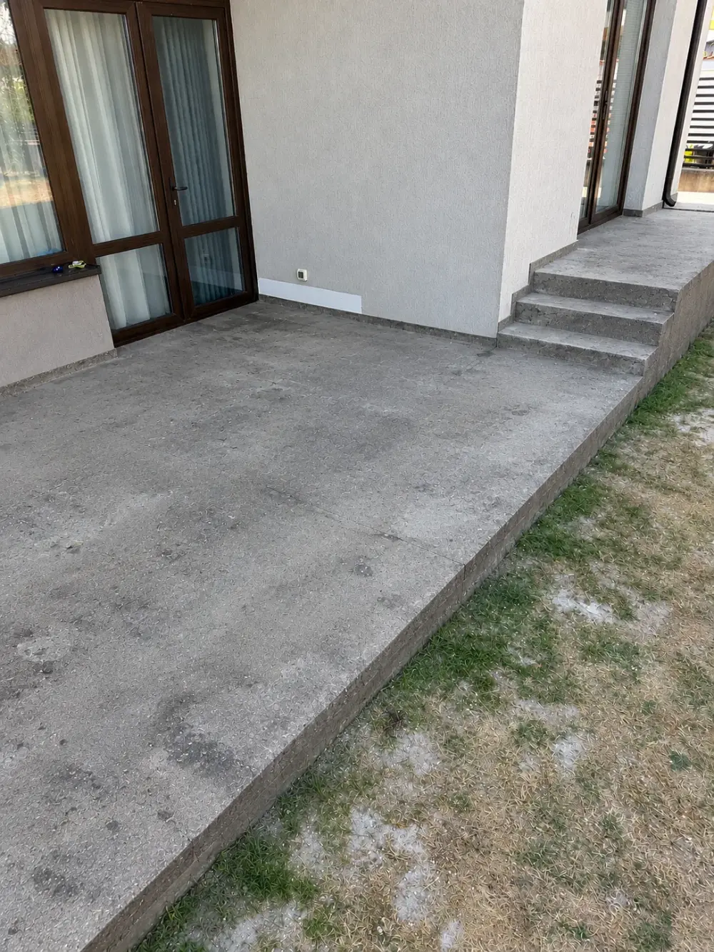 Terasă din beton simplu, înainte de montaj